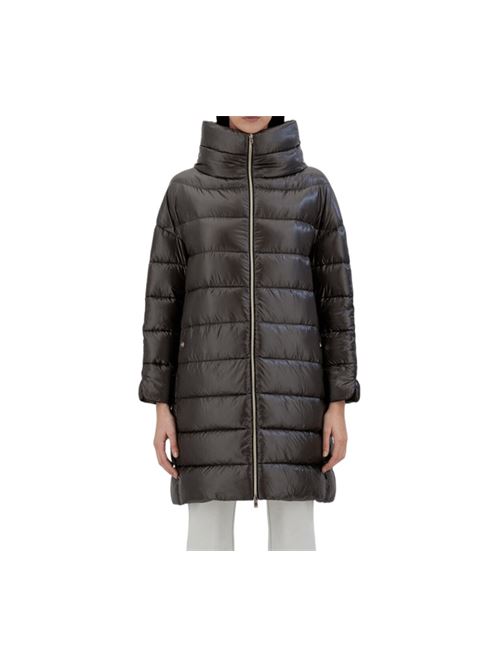 Piumino donna lunghezza 7/8 collo a cratere colore marrone HERNO | PI1283DIC12017Z8800